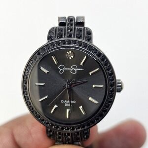 Jessica Simpson Women's Watch 28MM Black Dial Bracelet 5.75" Wrist New Battery
